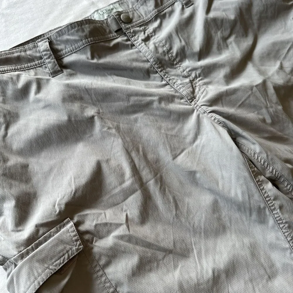L.L. Bean Men's XXL Cargo Short Nylon Fishing Outdoors Lightweight Gray‎